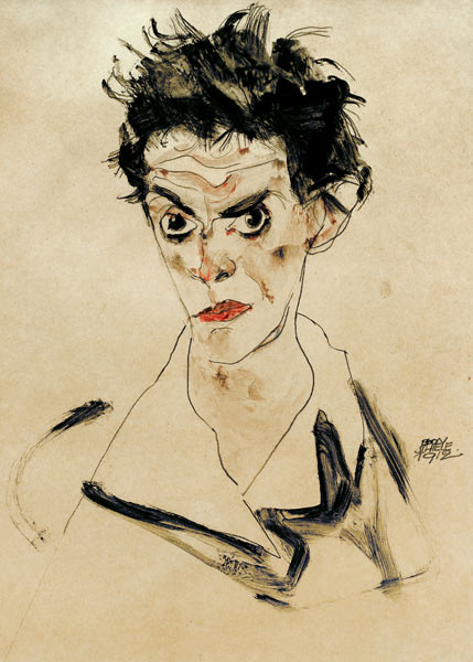 Autoportrait 1912 à Egon Schiele