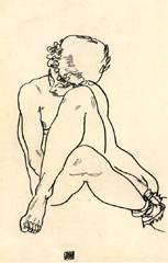 Femme nue avec les jambes croisées