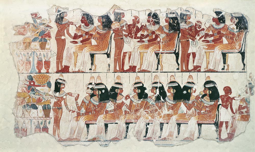 Banquet scene, from Thebes - Egyptian