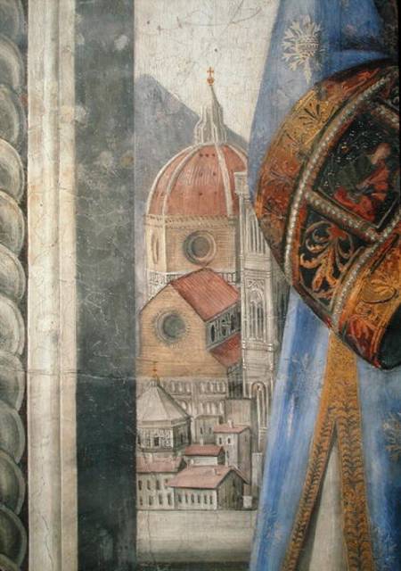 The duomo, detail from the fresco in the Sala dei Gigli à Ghirlandaio Domenico  (alias Domenico Tommaso Bigordi)