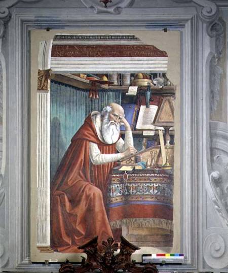 St. Jerome in his Study à Ghirlandaio Domenico  (alias Domenico Tommaso Bigordi)