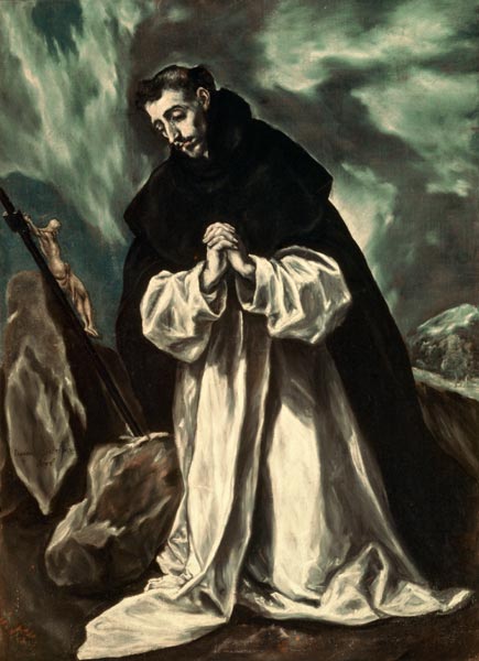 St Dominic in Prayer à El Greco (alias Dominikos Theotokopulos)