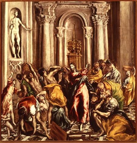 Jesus Driving the Merchants from the Temple à El Greco (alias Dominikos Theotokopulos)