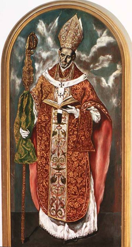 Saint Ildefonsus, a copy of the original in the Escorial à El Greco (alias Dominikos Theotokopulos)