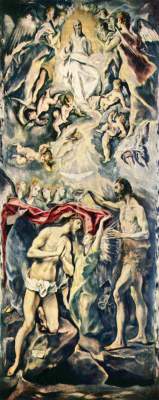 Le baptême du Christ à El Greco (alias Dominikos Theotokopulos)