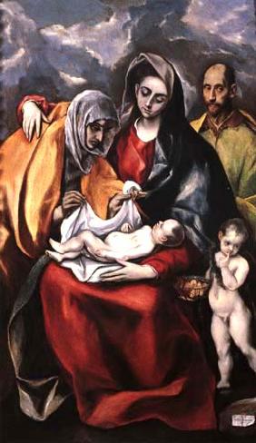 Famille Sainte avec Sainte Anne et le petit Jean le Baptiste.