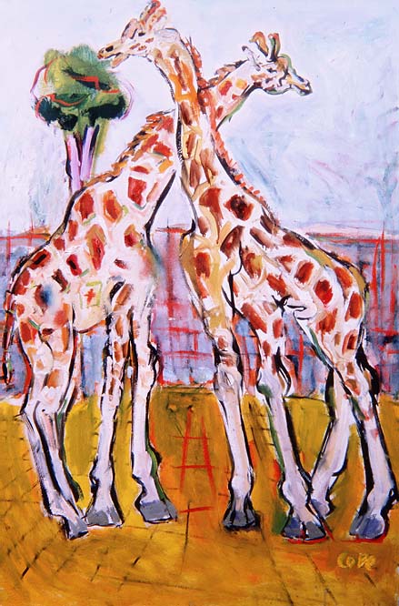 Giraffes in Dublin Zoo  à Elizabeth Cope