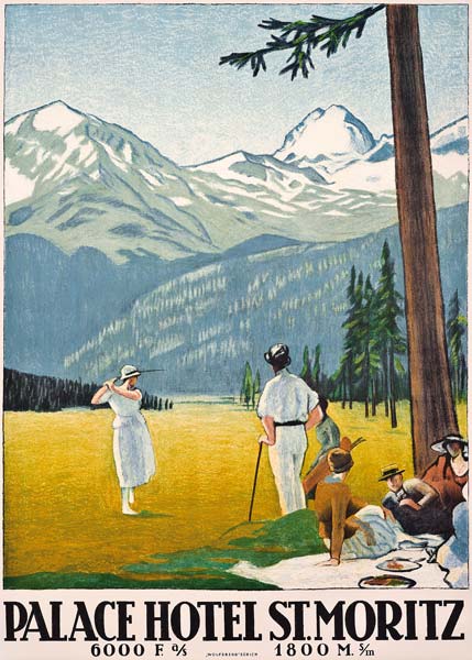 Poster advertising the Palace Hotel at St. Moritz à Emil Cardinaux