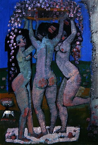 The Three Graces (acrylic on paper)  à Endre  Roder