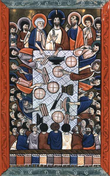 La multiplication des pains de psautier Folio 66 de Munich à Dessins anglais