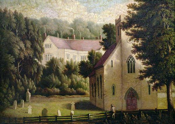 Chawton House and Church à École anglaise de peinture
