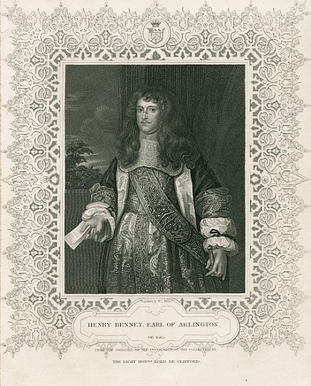 Henry Bennet, 1st Earl of Arlington, from ''Lodge''s British Portraits'' à École anglaise de peinture