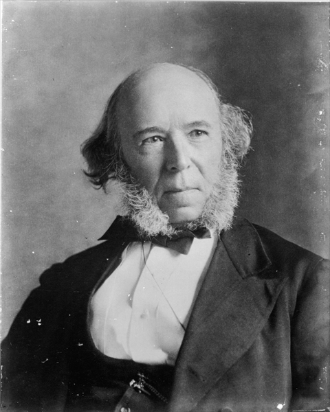Herbert Spencer (1820-1903) (b/w photo)  à École anglaise de peinture
