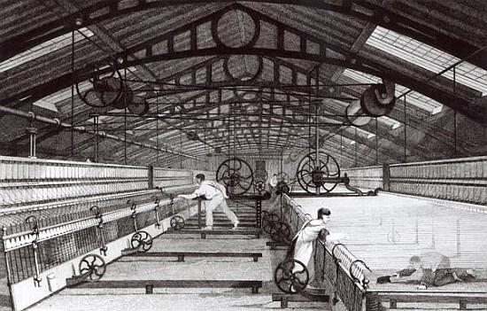 Interior of a Cotton Mill à École anglaise de peinture