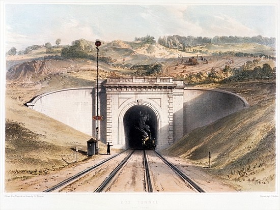 Portal of Brunel''s box tunnel near Bath à École anglaise de peinture
