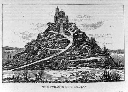 The Pyramid of Cholula, after a drawing in Cumplido's Spanish translation of Prescott's 'Mexico', fr à École anglaise de peinture