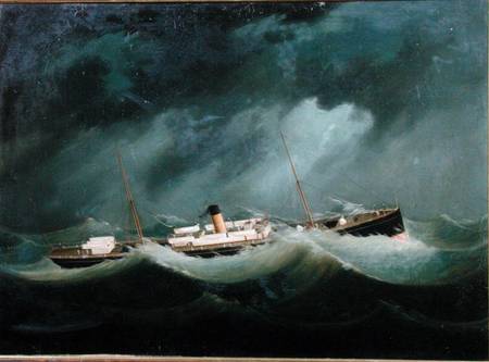 A 'Saville Line' vessel in Rough Weather à École anglaise de peinture