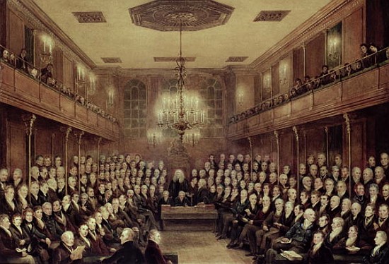 The House of Commons in Session à École anglaise de peinture