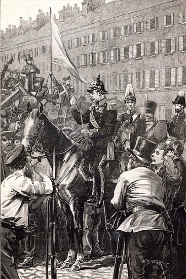 The King of Prussia addressing the Berliners in 1848 à École anglaise de peinture