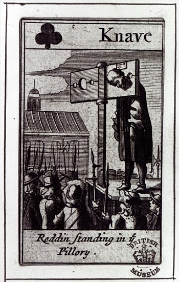 The Knave of Clubs, from a pack of Cards relating to the 1678 Popish Plot and the condemnation of Na à École anglaise de peinture