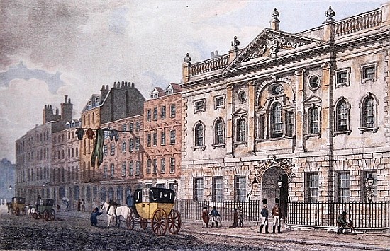 The South front of Ironmongers Hall, from ''R. Ackermann''s Repository of Arts'' 1811 à École anglaise de peinture