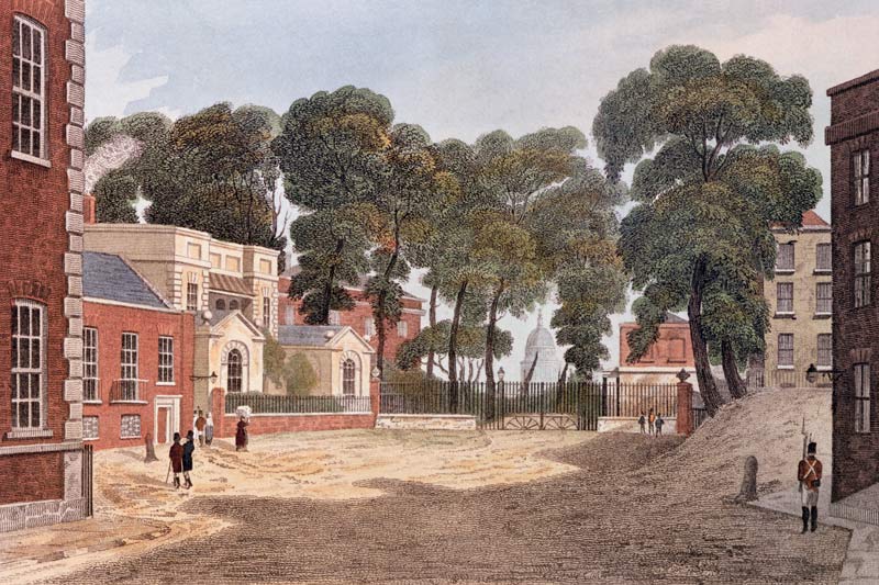 View of Whitehall Yard, illustration from ''R. Ackermann''s Repository of Arts'' 1811 à École anglaise de peinture