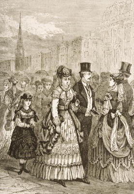 Fifth Avenue, New York, in c.1870, from 'American Pictures' published by the Religious Tract Society à Ecole anglaise, (19ème siècle)