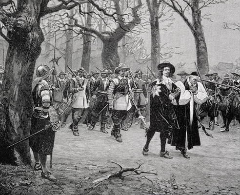 King Charles I (1600-49) on the Way to his Execution (engraving) à Ecole anglaise, (19ème siècle)