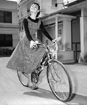 Audrey Hepburn on set of film Sabrina 1954