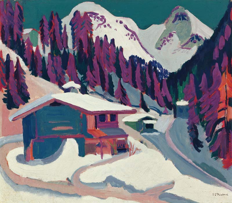 Traces de gibier sur la neige à Ernst Ludwig Kirchner