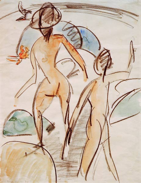 Baigneurs avec chapeau à Ernst Ludwig Kirchner
