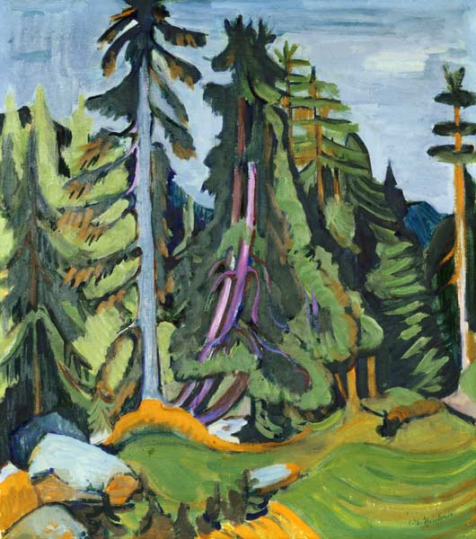 Arbres forestiers de montagne à Ernst Ludwig Kirchner