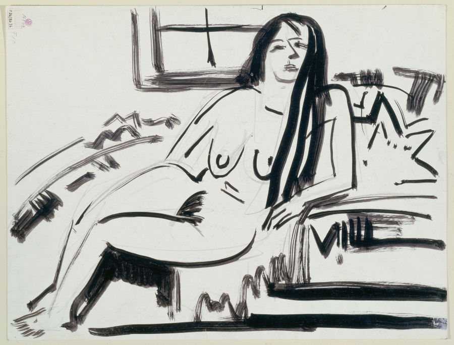 Lying nude à Ernst Ludwig Kirchner