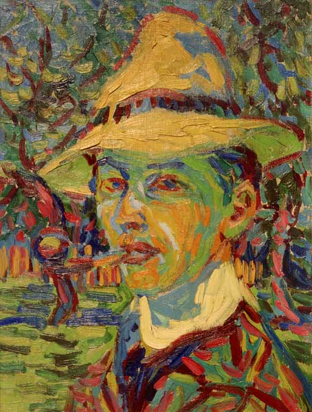 Autoportrait avec chapeau à Ernst Ludwig Kirchner
