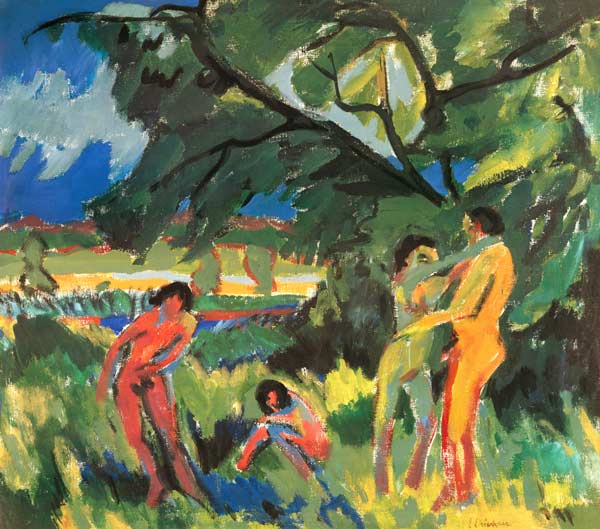 Nudes Playing under Tree à Ernst Ludwig Kirchner