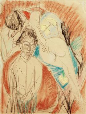 Peintre et femme nue (Autoportrait avec modèle)