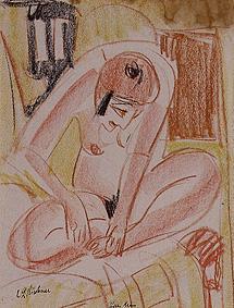 Femme accroupie nue. Début des années 20