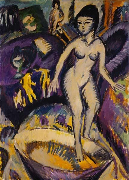 Femme nue avec baignoire