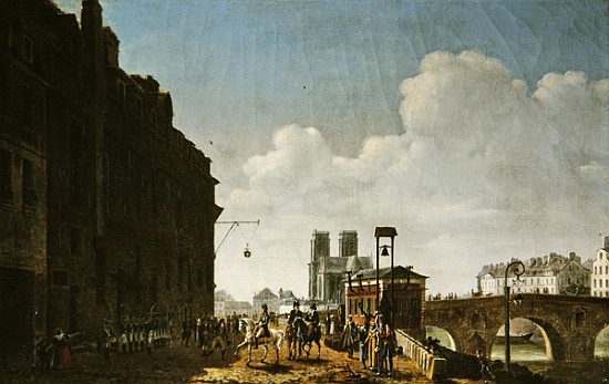 The Emperor Napoleon visiting the market for eau-de-vie on the Quai Bercy on 8th February 1811 à Etienne Bouhot