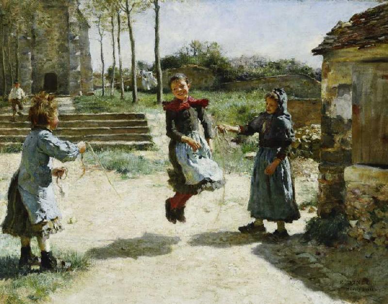 Mädchen beim Seilspringen (Gamines Sautant la Corde) à Etienne Dinet