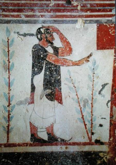 Priest making a ritual gesture, from the Tomb of the Augurs à Étrusque