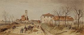 vue sur l'église Bicona às Novara après la bataille.Tiré de l'album de Louis de roi à Eugen Adam