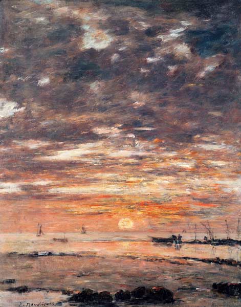 Coucher de soleil à marée basse à Eugène Boudin