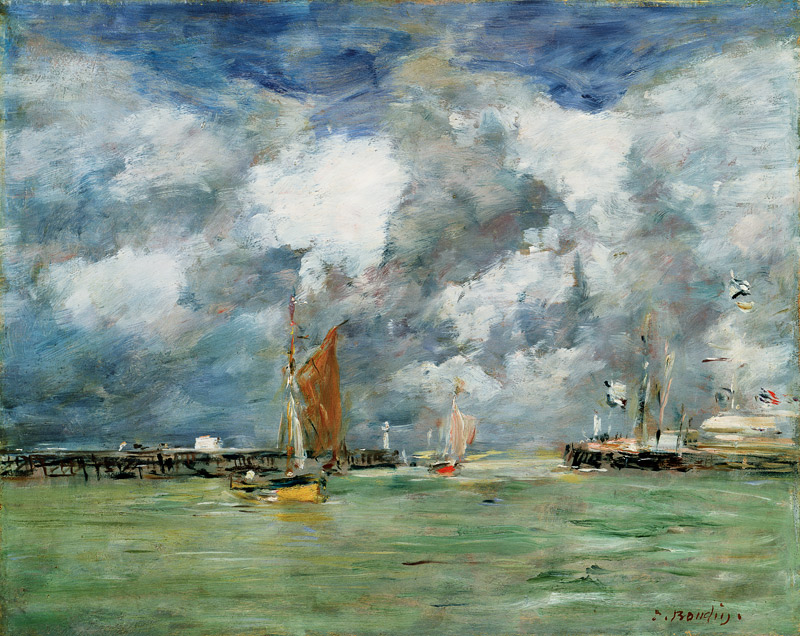 High Tide at Trouville à Eugène Boudin