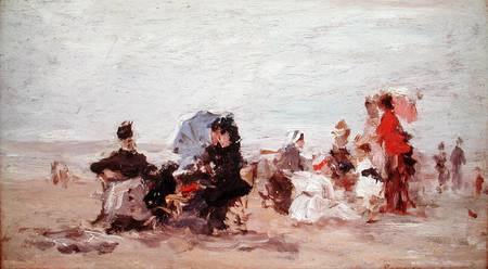 Beach near Deauville à Eugène Boudin