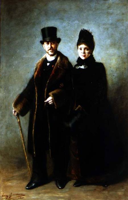 Heinrich Schliemann (1822-90) and his Wife à Eugene Broerman
