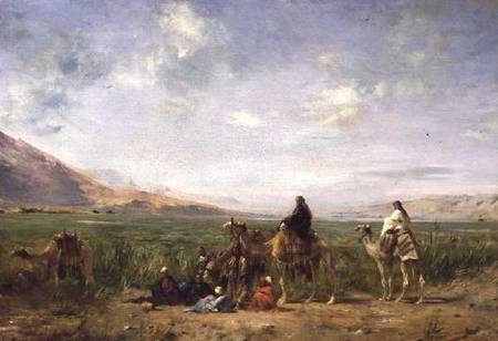 Travellers resting at an Oasis à Eugène Fromentin