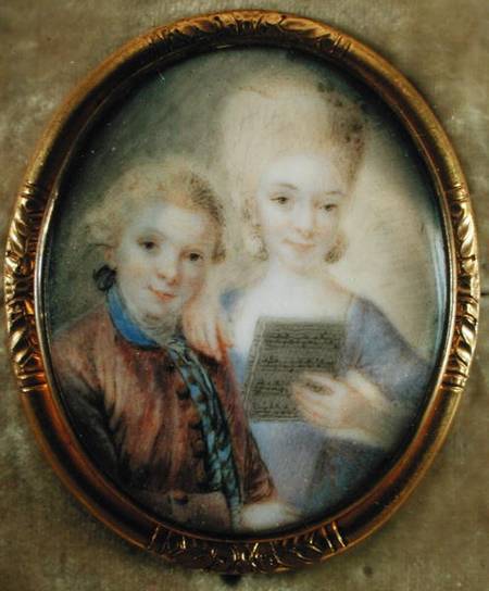 Wolfgang Amadeus Mozart (1756-91) and his sister Maria-Anna called 'Nannerl' (1751-1829) à Eusebius Johann Alphen