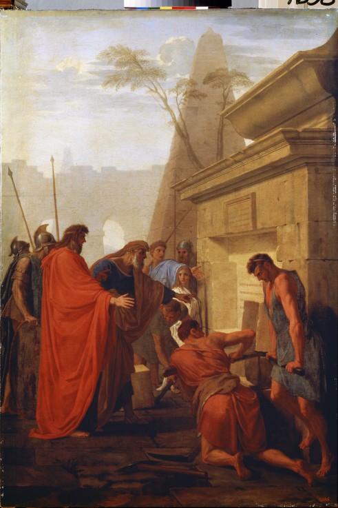 Darius the Great opening the tomb of Nitocris à Eustache Le Sueur