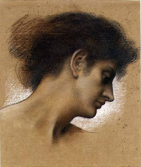 Study of a head (pastel on paper) à Evelyn de Morgan